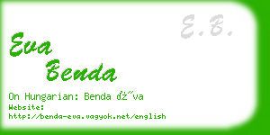 eva benda business card